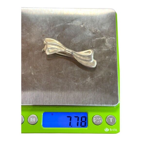 Vintage Sterling Silver Taxco Hair Bow Clip Brooch Mexico Signed 925 Handmade - Picture 5 of 5